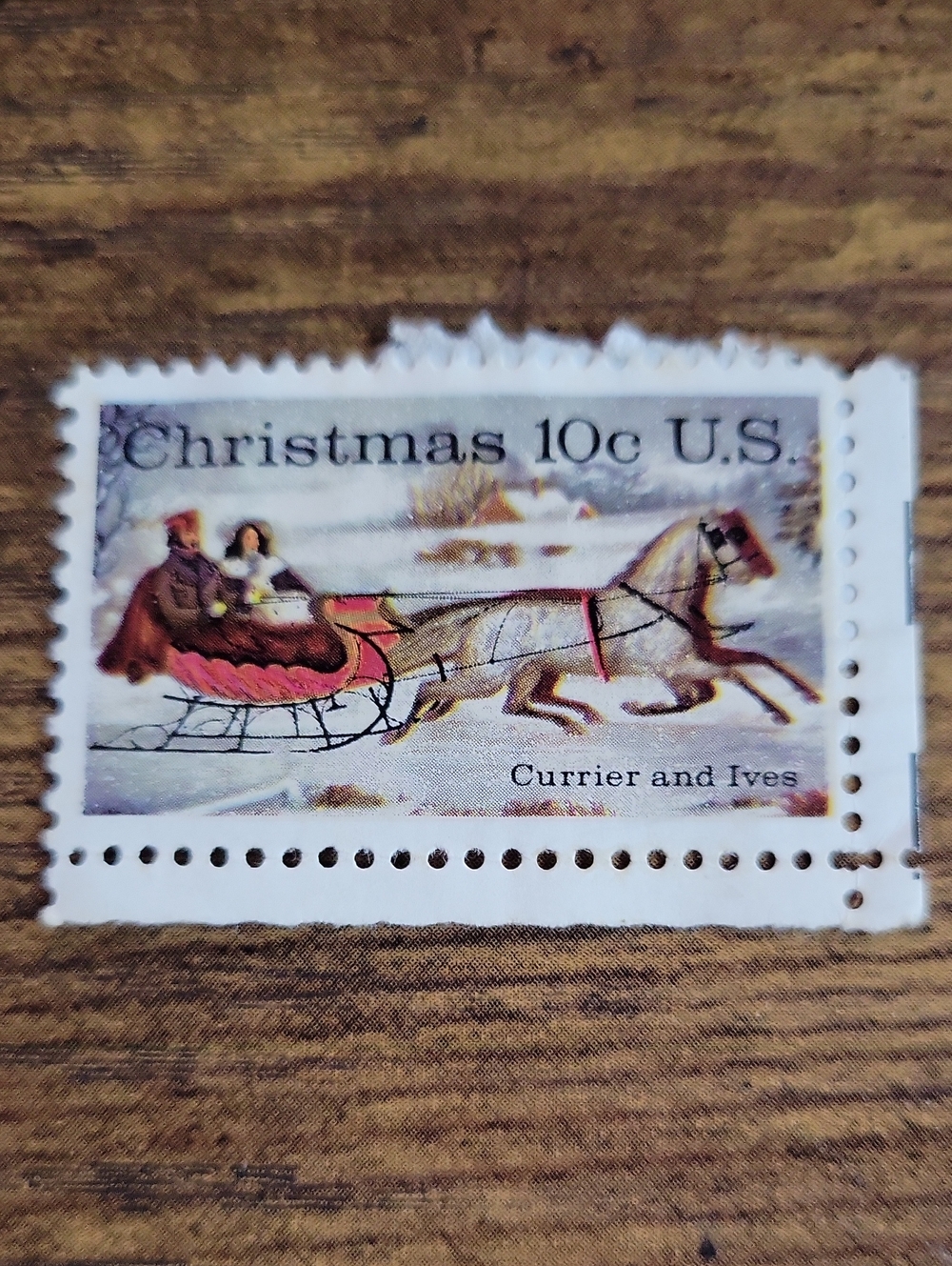 Christmas 10c U.S. Decorative Stamp - Vintage Holiday Design